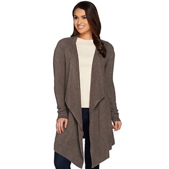 Barefoot Dreams Cozychic Plus Size Grey Calypso Cardigan - Picture 1 of 9